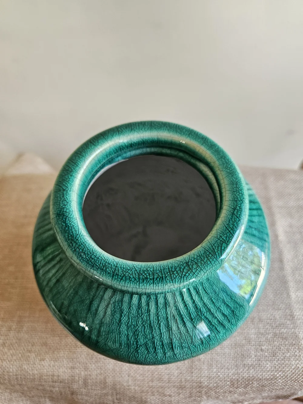 Pottery Teal Green Ceramic Accent Vase